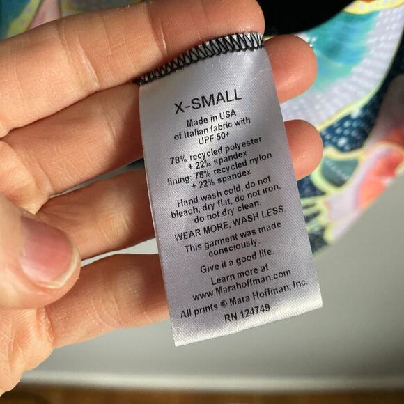 Mara Hoffman Square Neck Arcadia One Piece Swimsuit Boho Floral Botanical XS - Picture 8 of 11